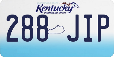 KY license plate 288JIP