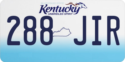 KY license plate 288JIR