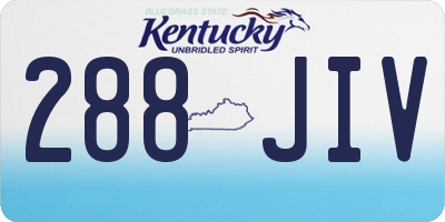 KY license plate 288JIV