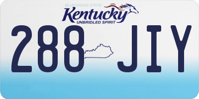 KY license plate 288JIY
