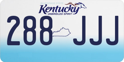 KY license plate 288JJJ