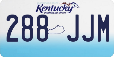 KY license plate 288JJM