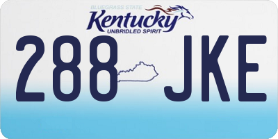 KY license plate 288JKE