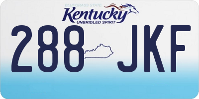 KY license plate 288JKF