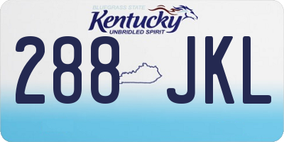 KY license plate 288JKL
