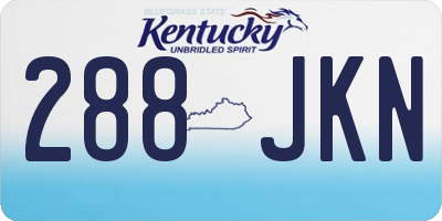 KY license plate 288JKN
