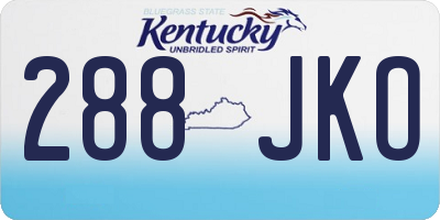 KY license plate 288JKO