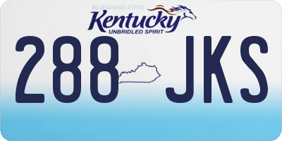 KY license plate 288JKS