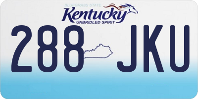 KY license plate 288JKU
