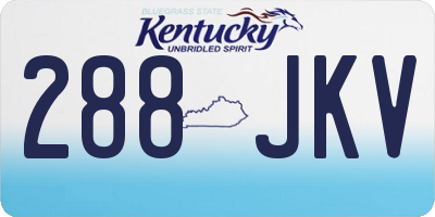 KY license plate 288JKV