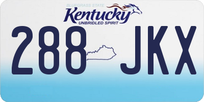 KY license plate 288JKX