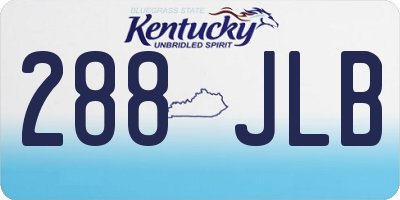KY license plate 288JLB