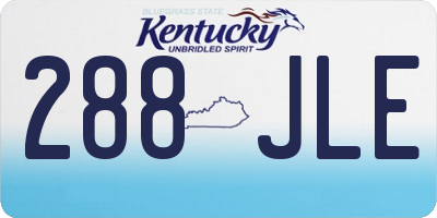 KY license plate 288JLE