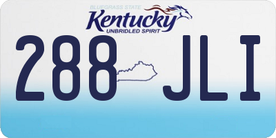 KY license plate 288JLI