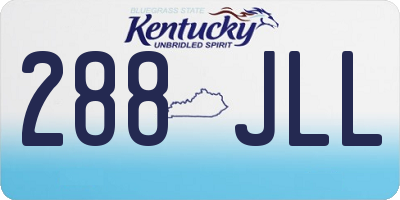 KY license plate 288JLL