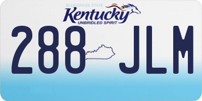 KY license plate 288JLM