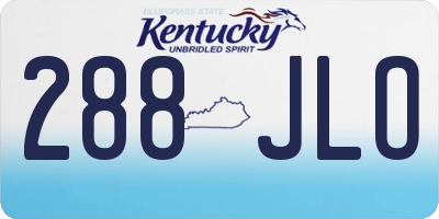 KY license plate 288JLO
