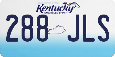 KY license plate 288JLS