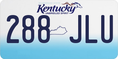 KY license plate 288JLU