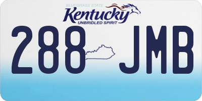 KY license plate 288JMB