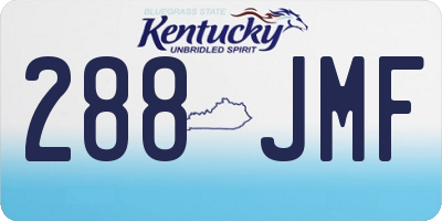 KY license plate 288JMF