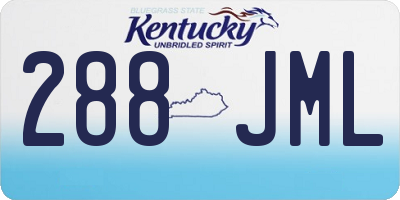 KY license plate 288JML