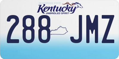 KY license plate 288JMZ