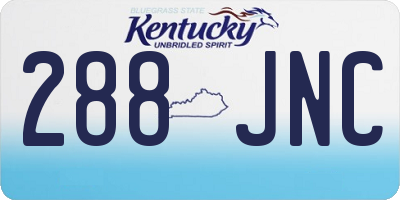 KY license plate 288JNC