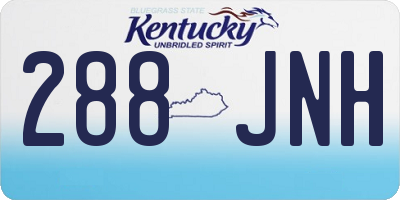 KY license plate 288JNH