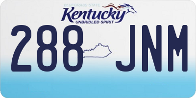 KY license plate 288JNM