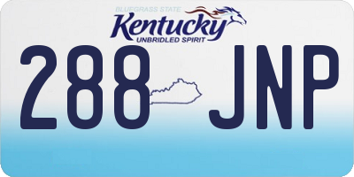 KY license plate 288JNP