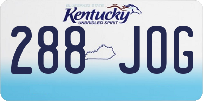 KY license plate 288JOG