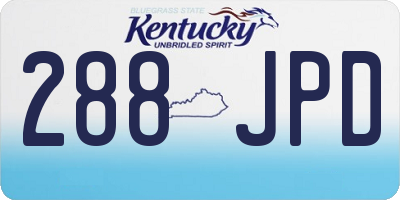 KY license plate 288JPD