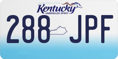 KY license plate 288JPF