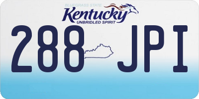 KY license plate 288JPI
