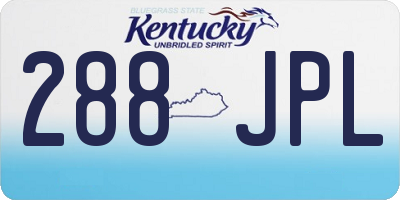 KY license plate 288JPL