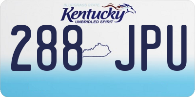 KY license plate 288JPU