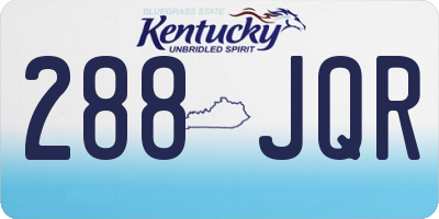 KY license plate 288JQR