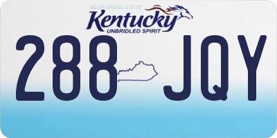 KY license plate 288JQY