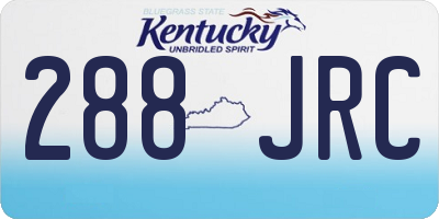 KY license plate 288JRC