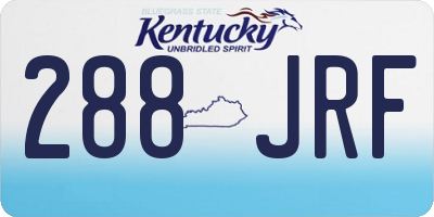 KY license plate 288JRF