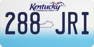 KY license plate 288JRI