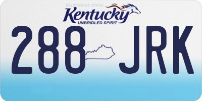 KY license plate 288JRK