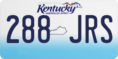 KY license plate 288JRS