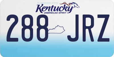 KY license plate 288JRZ