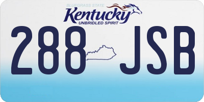 KY license plate 288JSB
