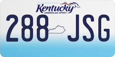 KY license plate 288JSG