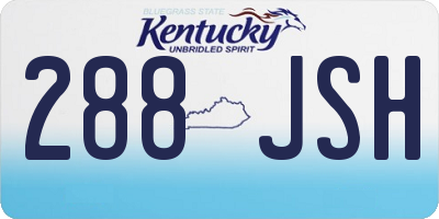 KY license plate 288JSH