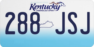KY license plate 288JSJ