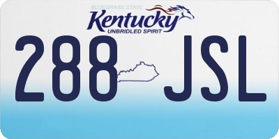 KY license plate 288JSL